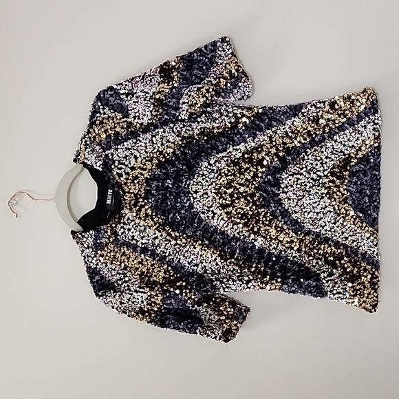 ANTHROPOLOGIE Sequin Top by Maeve/ Maribella Mock Neck design extra small - Picture 7 of 17